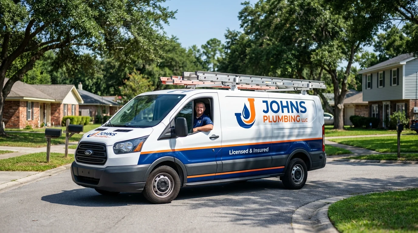 Johns Plumbing LLC service van in Mount Gilead, OH